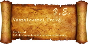 Veszelovszki Enikő névjegykártya