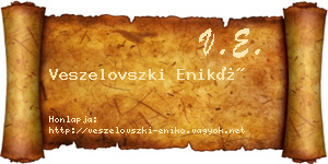 Veszelovszki Enikő névjegykártya